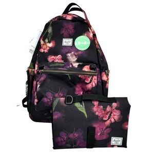NEW Herschel Supply Co. Nova Sprout Backpack Diaper Bag Watercolour Iris Floral